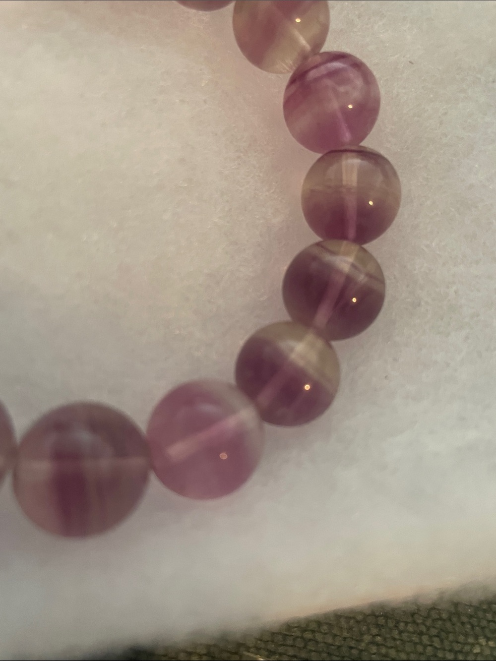 Magenta and Purple Flourite Clear Beaded Stretch Bracelet - Women Jewelry - Picture 5 of 5